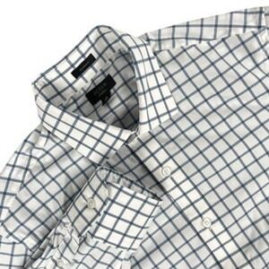 J.Crew Ludlow Men's Dress Shirt S 15 33 Blue‎ White Grid Check Classic Fit